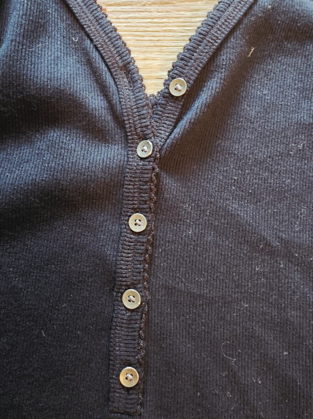 Abercrombie & Fitch Black Ribbed Henley Bodysuit - Picture 5 of 8